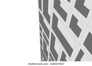 modern architecture building 3d illustration