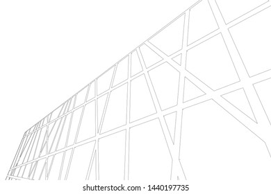 modern architecture building 3d illustration