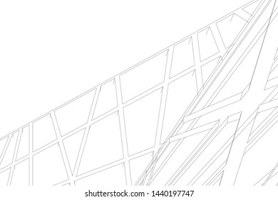 modern architecture building 3d illustration