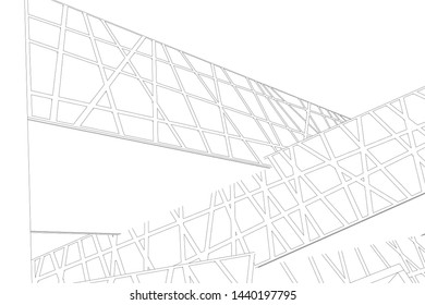 modern architecture building 3d illustration