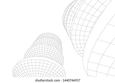 modern architecture building 3d illustration