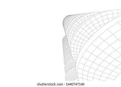 modern architecture building 3d illustration