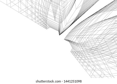 modern architecture building 3d illustration