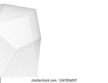 Modern architecture building 3d illustration