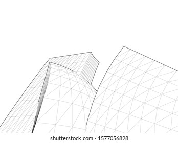 modern architecture building 3d illustration