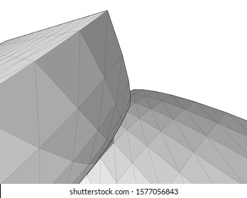 modern architecture building 3d illustration