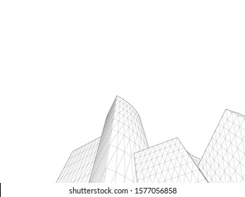 modern architecture building 3d illustration