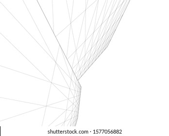 modern architecture building 3d illustration
