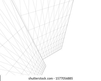 modern architecture building 3d illustration