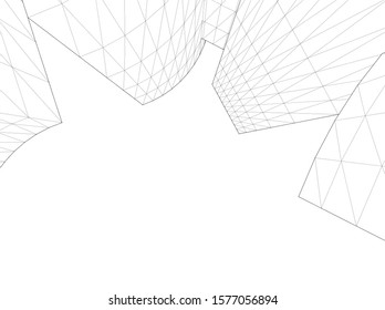 modern architecture building 3d illustration