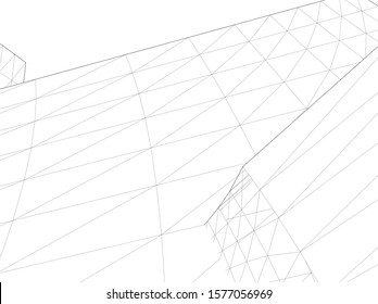 modern architecture building 3d illustration