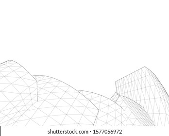 modern architecture building 3d illustration