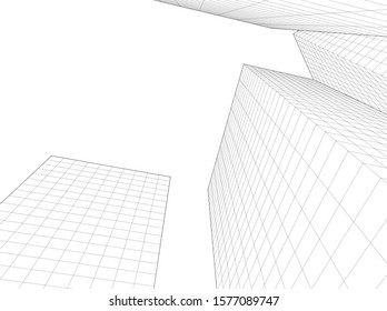 modern architecture building 3d illustration