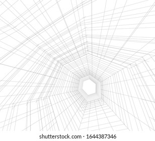 Modern architecture building 3d illustration 