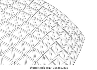 Modern architecture building 3d illustration 