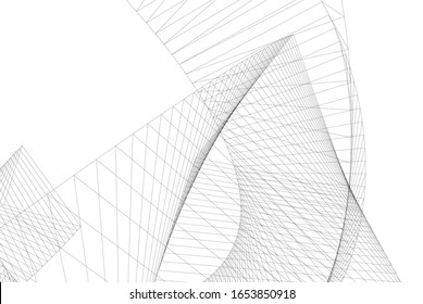 Modern architecture building 3d illustration 