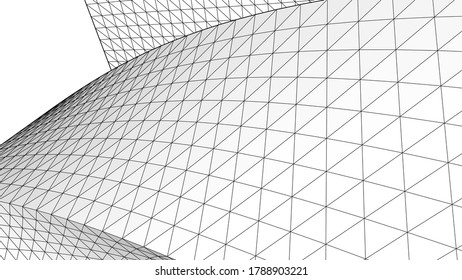 Arquitectura moderna, construcción de una ilustración 3d