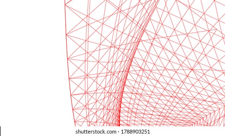 Modern architecture building 3d illustration