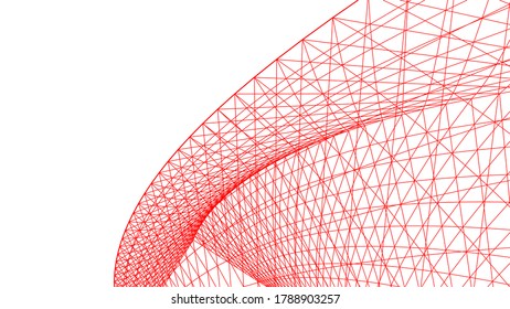 Modern architecture building 3d illustration