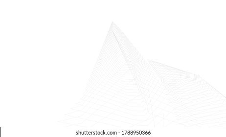 Modernes Gebäude der Architektur, 3D-Illustration