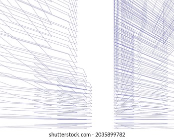 modern architecture building 3d illustration