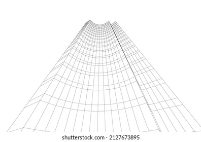 Modern architecture building 3d illustration