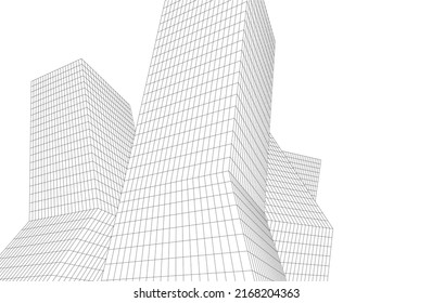 Modern architecture building 3d illustration