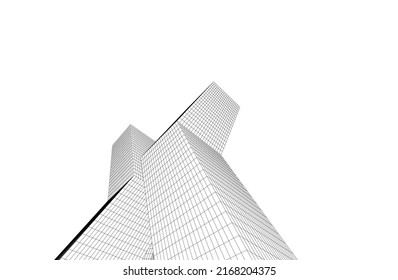 Modern architecture building 3d illustration