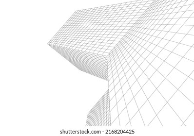 Modern architecture building 3d illustration