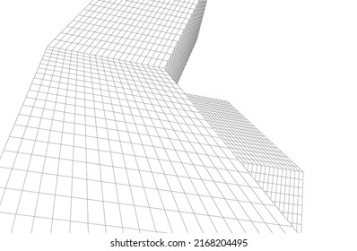 Modern architecture building 3d illustration