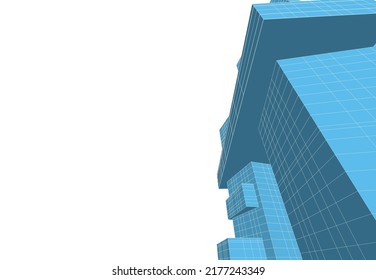 Modern architecture building 3d illustration