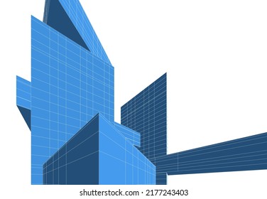 Modernes Gebäude der Architektur, 3D-Illustration