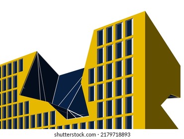 Modern architecture building 3d illustration