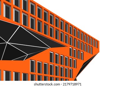 Arquitectura moderna, construcción de una ilustración 3d