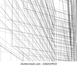 Modern architecture building 3d illustration on white background