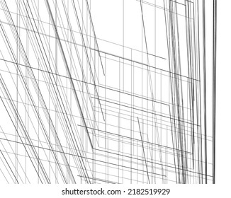 Modern architecture building 3d illustration on white background