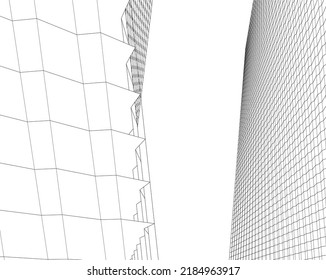 Modern architecture building 3d illustration