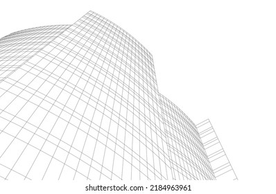 Modern architecture building 3d illustration