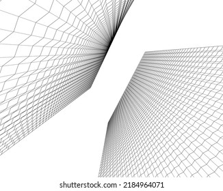 Modern architecture building 3d illustration