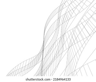 Modern architecture building 3d illustration