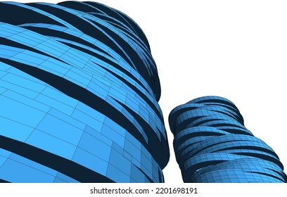  Modern architecture building 3d illustration