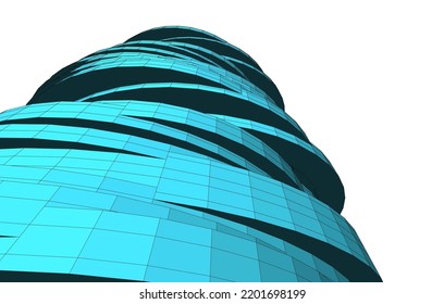  Modern architecture building 3d illustration