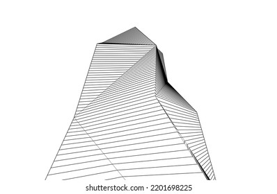  Modern architecture building 3d illustration