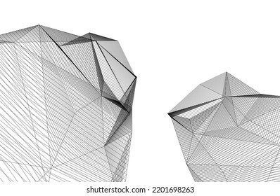  Modern architecture building 3d illustration