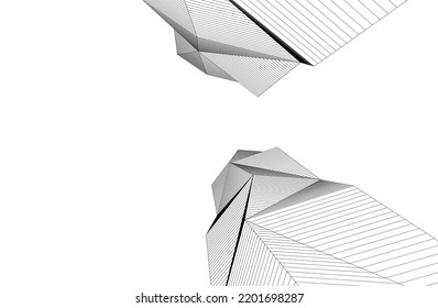  Arquitectura moderna, construcción de una ilustración 3d