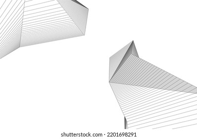  Modernes Gebäude der Architektur, 3D-Illustration