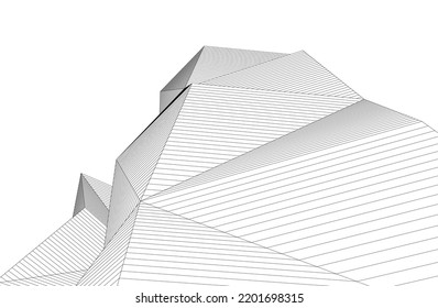  Modern architecture building 3d illustration