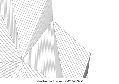  Arquitectura moderna, construcción de una ilustración 3d