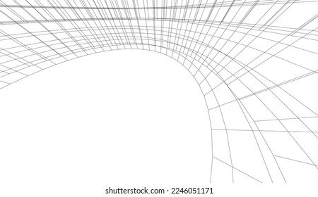 Modern architecture building 3d illustration