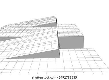 Moderne Architektur Gebäude 3D-Illustration